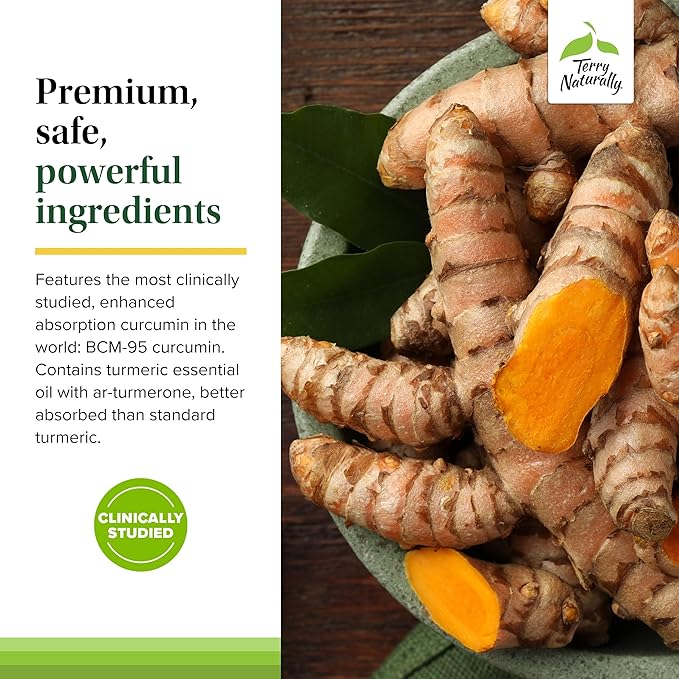 Terry Naturally Curamin Extra Strength - Curcumin & Boswellia Supplement for Healthy Circulation Support - Turmeric Supplement to Support Joints, Muscle Health & Endorphin Production - 30 Tablets