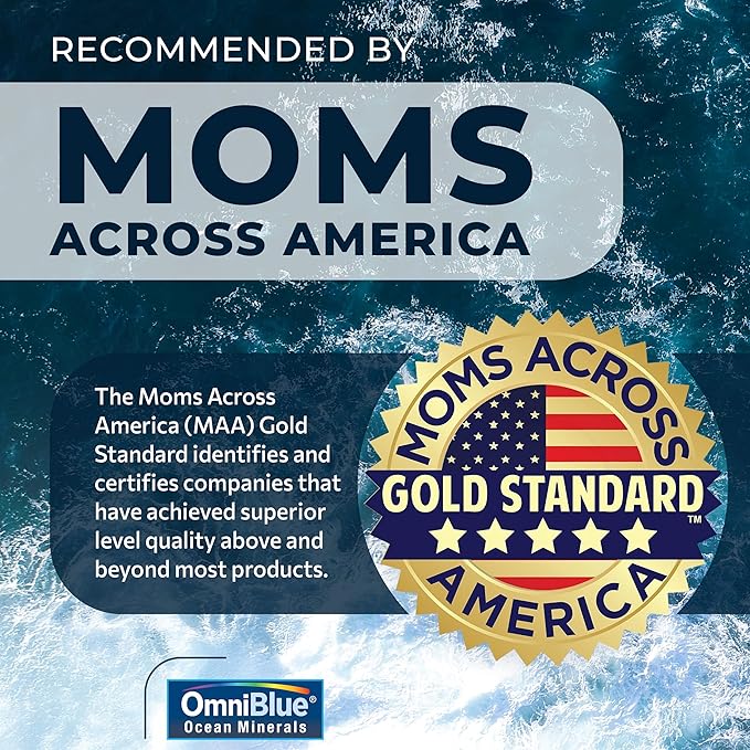 OmniBlue Ocean Minerals - 70+ Trace Minerals & Liquid Magnesium - Potassium, Chloride- Low Sodium - Natural Support for Sleep, Digestion, Regularity, Hydration & Electrolyte Balance (2-Pack 8oz)