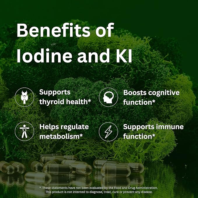 "Rebirth by NYOUTROPICS - Nootropic Iodine Supplement (180 Vegan Capsules), Provides Brain Support and Thyroid Support for Women and Men, Non-Accumulating Positive Monovalent Iodine Form"