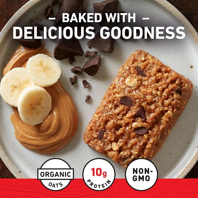 CLIF BAR - Energy Protein Bars - Peanut Butter Banana with Dark Chocolate - Made with Organic Oats - Energy Bars - Non-GMO - (10 Pack)
