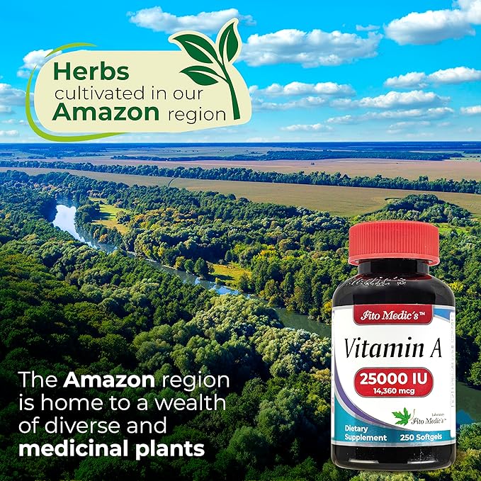 FITO MEDIC'S Lab - Vitamin a 25000 iu softgels - 250 Softgels- Ultra high Absorption, Healthy Skin & Eyes, Antioxidant Activity & Immune System Function.