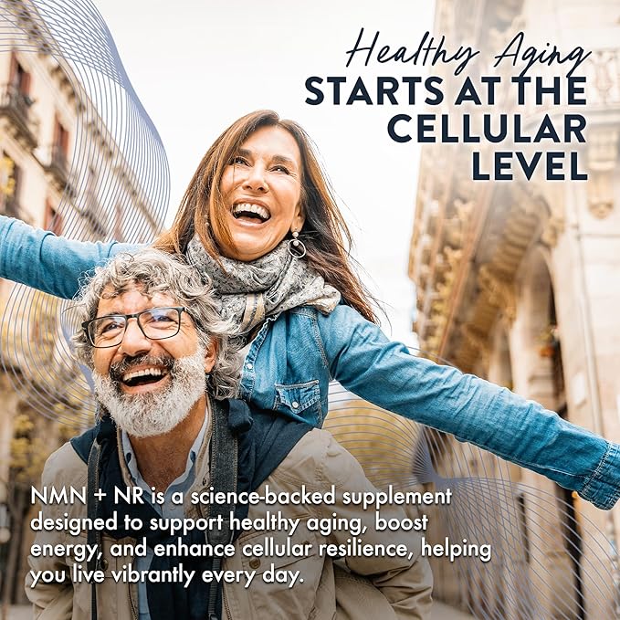 Mt. Angel Vitamins NMN Supplement + NR with Resveratrol & TMG, Dual NAD+ Precursors for Cellular Energy & Healthy Aging, 60 Capsules