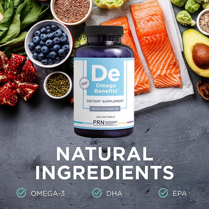 PRN Omega 3 Supplement - 120 Softgels, 30-Day Supply - Fish Oil Omega 3 Supplements with 1680 mg EPA & 560 mg DHA - rTG Omega-3 + Vitamin D for Skin, Joint, Brain, Eye & Heart Health