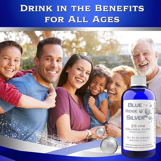 25 ppm 8 oz Colloidal Silver Natural Immune Support Health Supplement