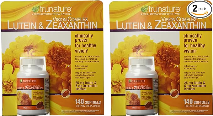 TruNature Vision Complex with Lutein & Zeaxanthin - Great Value Pack of 2 (Total 280Ct Softgel Type) x#vswa