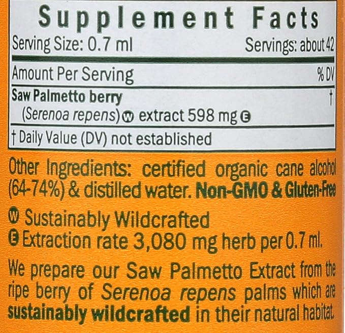 Herb Pharm Saw Palmetto Berry Liquid Extract for Prostate Support - 1 Ounce (DSAW01)