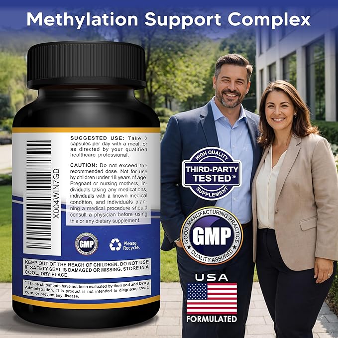 aSquared Nutrition L Methylfolate Plus Methyl B12 - Methylated Folate Supplement for Women & Men - 5-MTHF (Active Vitamin B9) 1000 mcg & B-12 1mg - B Complex - 60 Capsules