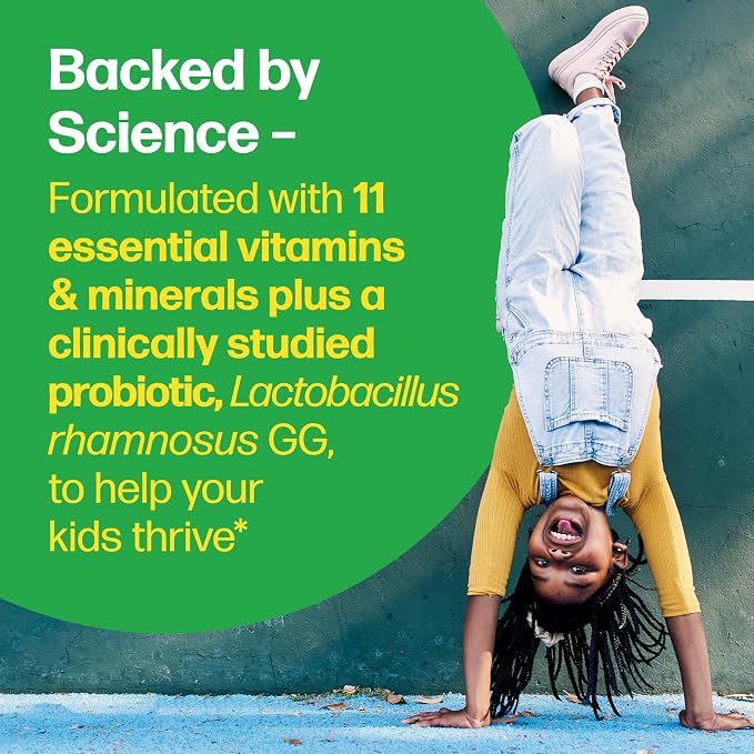Culturelle Kids Complete Chewable Multivitamin + Probiotic for Kids,Ages 3+,Digestive Health,Oral Health&Immune Support-with 11 Vitamins&Minerals,Including Vitamin C,D3-&Zinc,90 Count (Pack of 2)