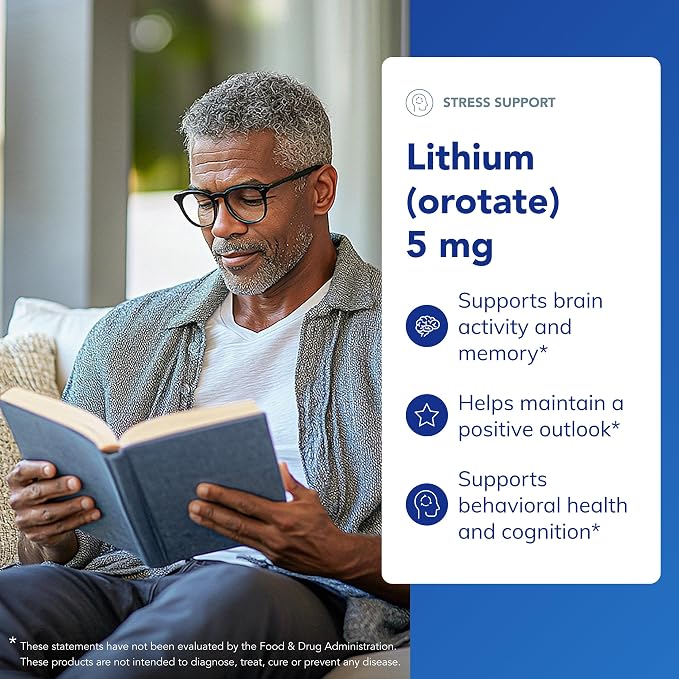Pure Encapsulations Lithium Orotate 5 mg - Brain Support Supplement - with N-Acetyl-L-Cysteine (NAC) for Memory & Brain Behavior* - Gluten Free & Non-GMO - 180 Capsules