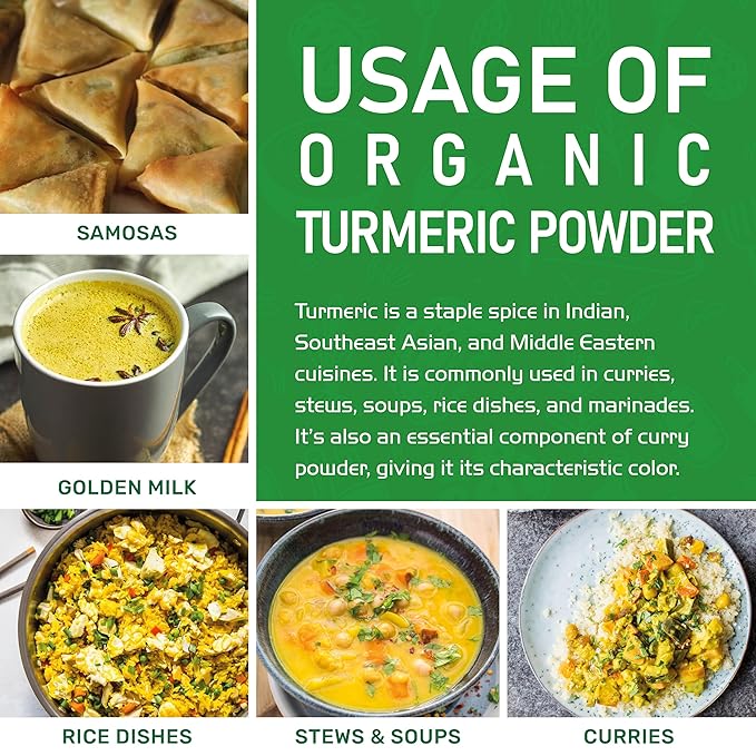 Organic Turmeric Powder 2 LB Bulk Bag - Lab Tested, 100% Raw with Curcumin, Reports Available, Pure, USDA Organic & Non-GMO from India by Jiva Organics