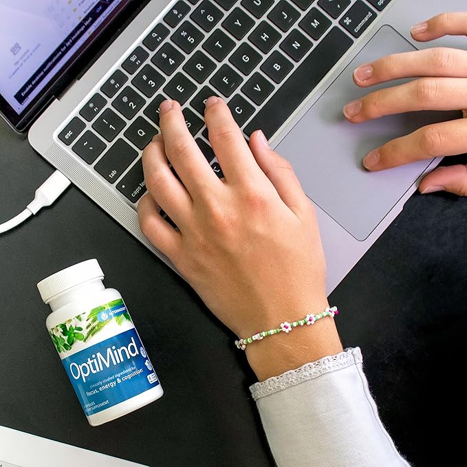 Optimind Brain Supplement for Memory and Focus, Nootropic with Synapsa®, Phosphatidylserine, Vitamin B1 B12, Non-GMO, Mental Clarity, Cognitive Support, Clinically Studied Ingredients, 96 Capsules